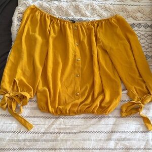 Papermoon Mustard Off-Shoulder Blouse
